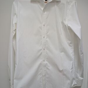 Classic White Men's Button-Down Shirt